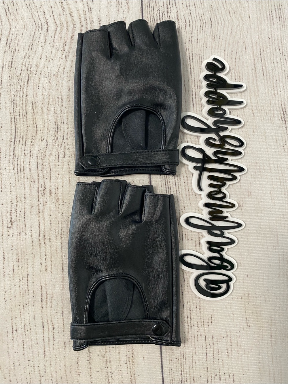 Spirit Halloween Faux Leather Fingerless Moto Gloves - Women's Adult Size
